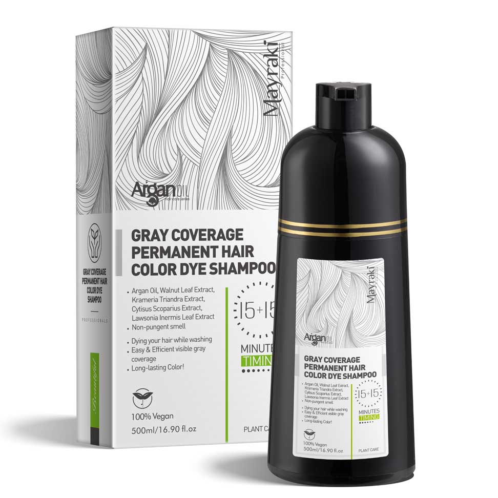 Gray Coverage Permanent Hair Color Dye Shampoo