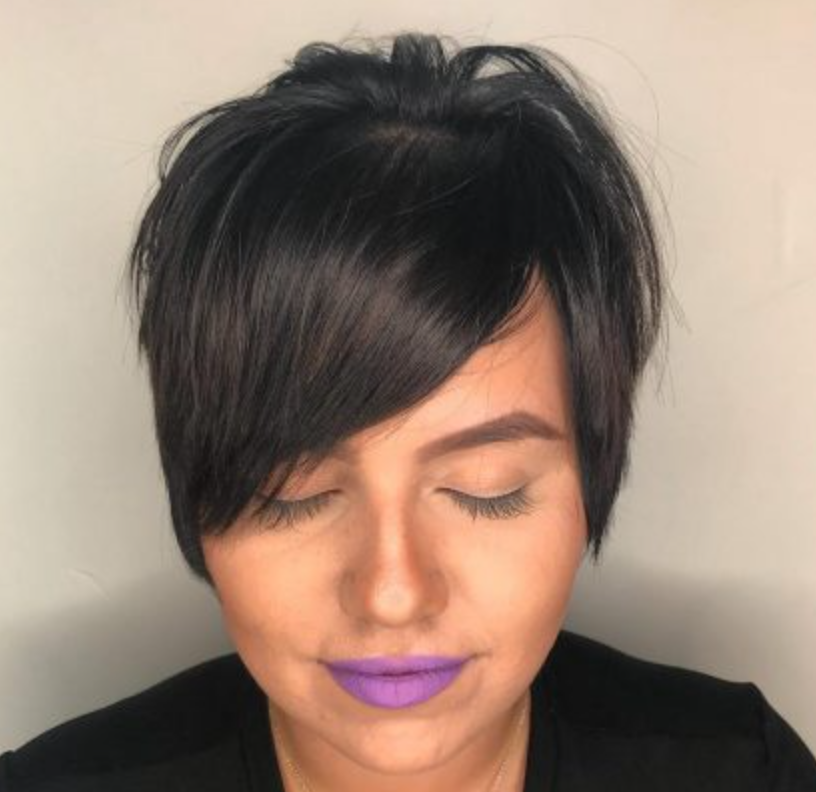 Pixie cut with a Side Bangs