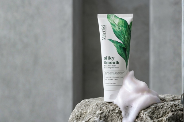 The Mayraki Silky Smooth Proactive Hair Repairing Treatment balances protein and moisture while improving smoothness and shine.